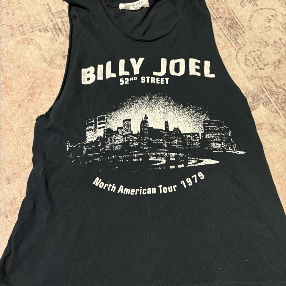 Free People Black Billy Joel Graphic Tank Top